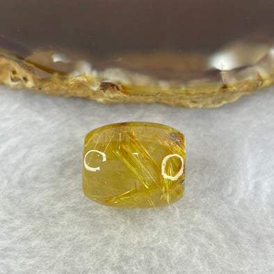 Good Grade Natural Golden Rutilated Quartz Crystal Lulu Tong Barrel 天然金顺发晶水晶露露通桶 
4.72g 14.9 by 13.1mm - Huangs Jadeite and Jewelry Pte Ltd
