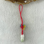 Type A Green with Lavender Jadeite Peanut Charm 1.78g 18.0 by 6.5mm - Huangs Jadeite and Jewelry Pte Ltd