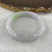 Natural Type A Light Lavender with Green Jadeite Oval Bangle 37.75g Inner Diameter 55.6mm 11.1 by 6.9mm (Close to Perfect) - Huangs Jadeite and Jewelry Pte Ltd