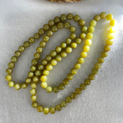 Good Grade Type A Natural Yellowish Brown Jadeite Beads Necklace 83.78g 72cm by 8.2mm 96 Beads - Huangs Jadeite and Jewelry Pte Ltd