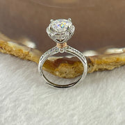 Colourless Cubic Zirconia with Crystals In S925 Sliver Ring (Adjustable Size) 4.33g 8.6 by 5.5mm - Huangs Jadeite and Jewelry Pte Ltd