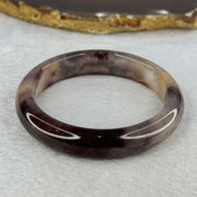 Transparent Quartzite Jade Dark Purple with Purple and Yellow Patches Bangle 天山玉手镯 Internal Diameter 54.8mm 40.68g 12.4 by 7.8mm - Huangs Jadeite and Jewelry Pte Ltd