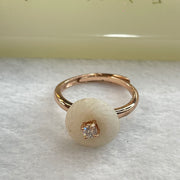 Natural Milky Quartz In S925 Sliver Ring In Rose Gold Color 2.80g 3.0 by 1.5mm - Huangs Jadeite and Jewelry Pte Ltd