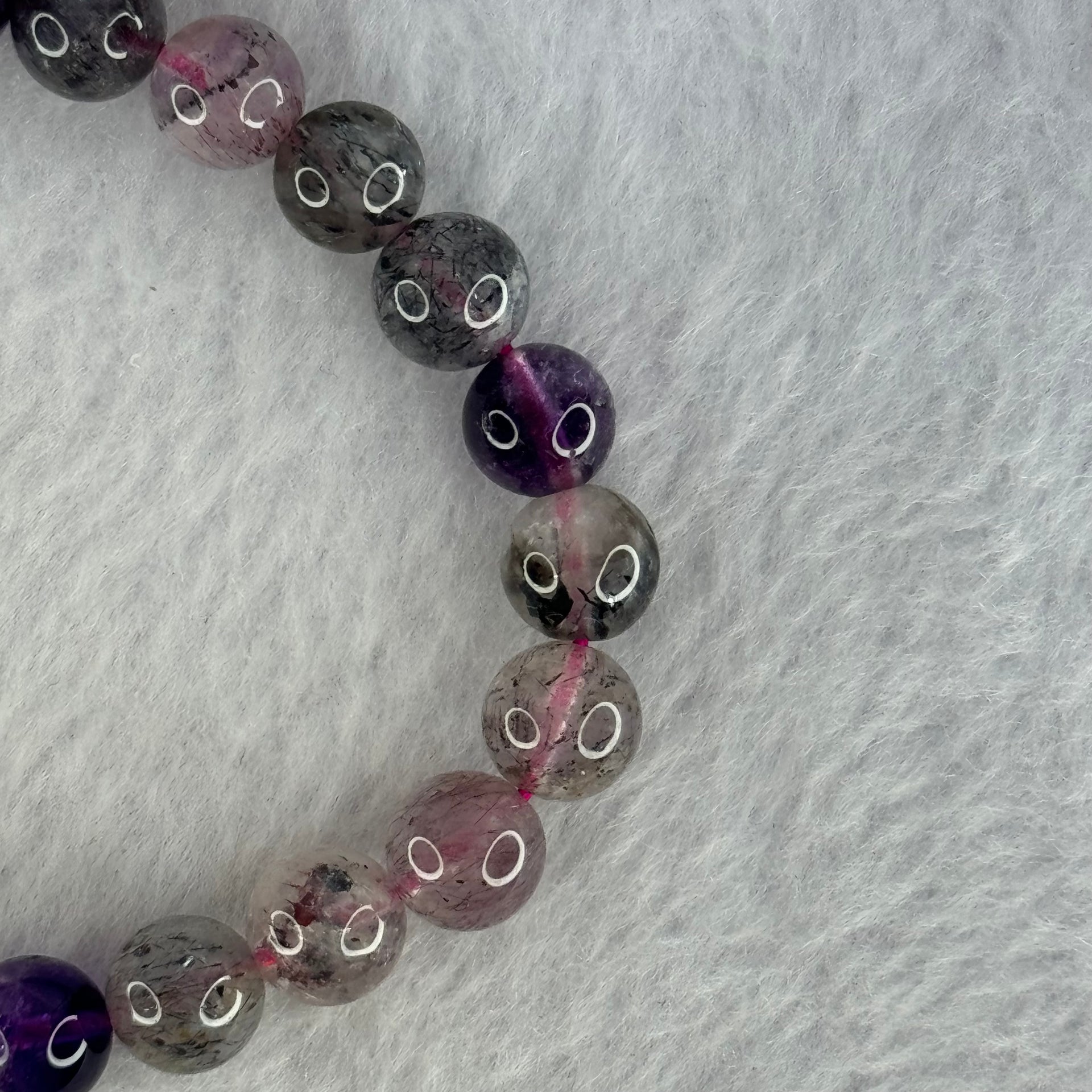 Natural Super 7 Beads Bracelet 17.50g 15.5cm 8.5mm 23 Beads - Huangs Jadeite and Jewelry Pte Ltd