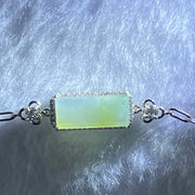 Type A Icy Light Green Jadeite Wu Shi Pai with Crystals in S925 Sliver Bracelet 5.06g 16.6 by 7.4 by 2.5mm - Huangs Jadeite and Jewelry Pte Ltd
