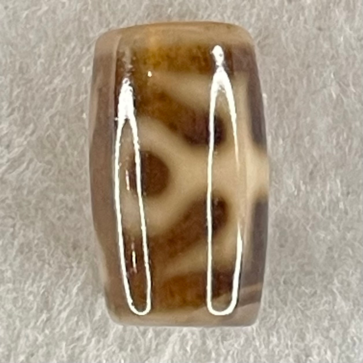 Natural Powerful Tibetan Old Oily Agate Patina Guiren Tairen Human Dzi Bead Totem Amulet Heavenly Master (Tian Zhu) 贵人天诛 4.55g 19.3 by 11.5mm - Huangs Jadeite and Jewelry Pte Ltd