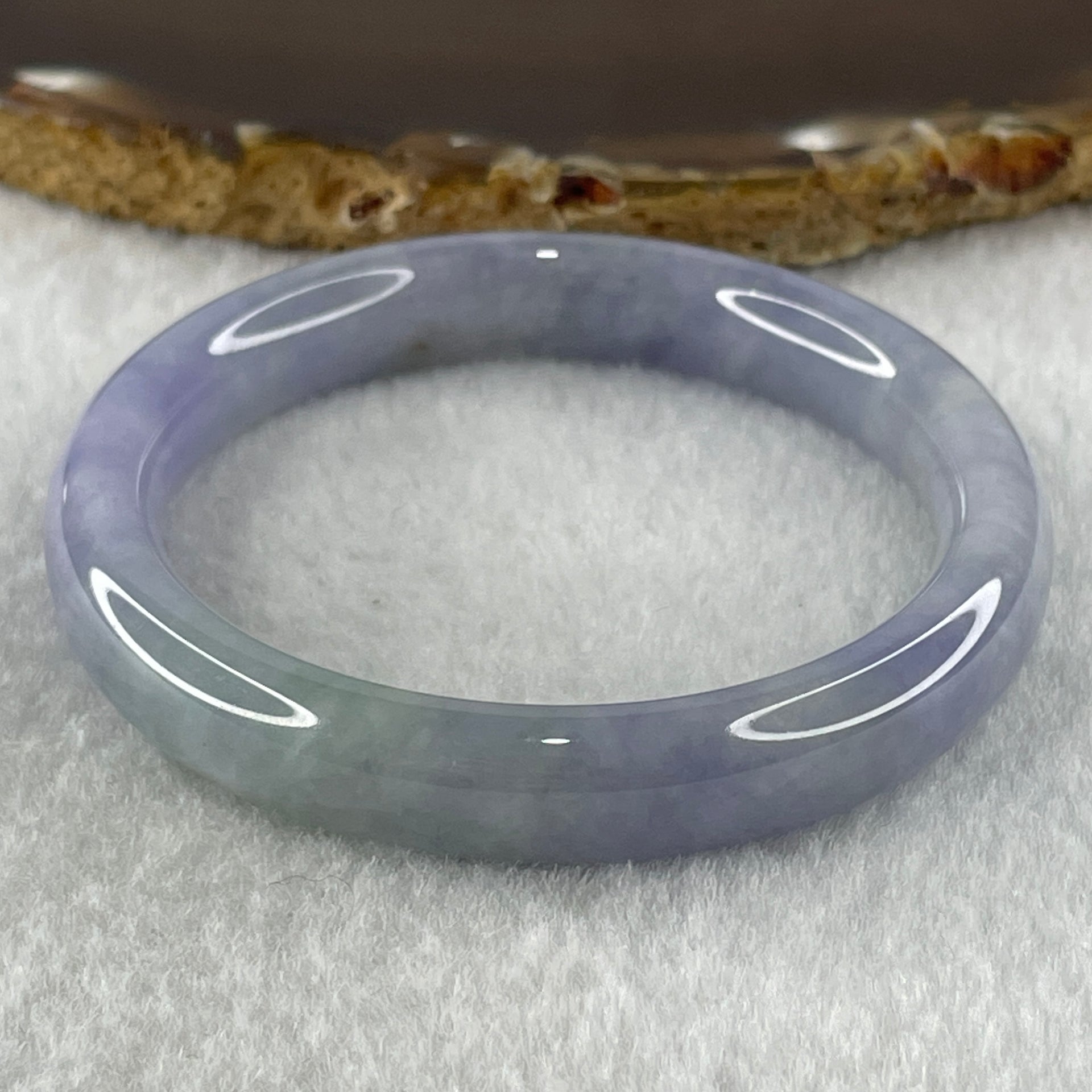 Type A Natural Deep Intense Lavender Jadeite Bangle 35.63g Inner Diameter 50.7mm 9.8 by 7.5mm (Slight Internal Lines) - Huangs Jadeite and Jewelry Pte Ltd