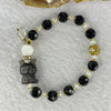 Black Agate Onyx with Selenite Bracelet 13.12g 8.0 mm 10 Beads - Huangs Jadeite and Jewelry Pte Ltd
