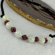 Type A Light Lavender Jadeite Beads Necklace 32.07g 13.3mm by 6 Beads - Huangs Jadeite and Jewelry Pte Ltd