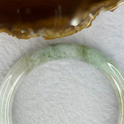 Type A Mixed Green Jadeite Bangle 39.72g Inner Diameter 57.2mm 8.7 by 8.4mm (External Lines) - Huangs Jadeite and Jewelry Pte Ltd