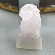 Type A Faint Lavender Jadeite Fu Dog Seal Display 25.66g 40.4 by 23.5 by 14.7mm - Huangs Jadeite and Jewelry Pte Ltd