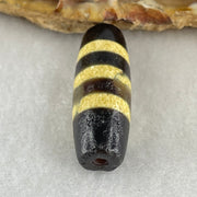 Natural Powerful Tibetan Old Oily Agate 3 Lines Dzi Bead Heavenly Master (Tian Zhu) 三行天诛 5.04g 29.0 by 10.5mm - Huangs Jadeite and Jewelry Pte Ltd