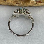 Blue Moissanite Ring in S925 Sliver 2.69g 6.7 by 4.5mm (Adjustable Size) - Huangs Jadeite and Jewelry Pte Ltd