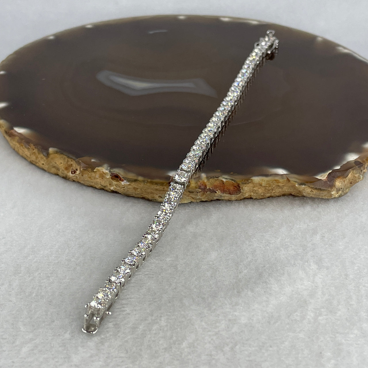 12.8g Substantial Moissanite Tennis Bracelet - D VVS1 Colorless Brilliance - S925 Sterling Silver - 3.5mm Stones (0.2ct Each) - 16cm Premium 6" Wrist Size
