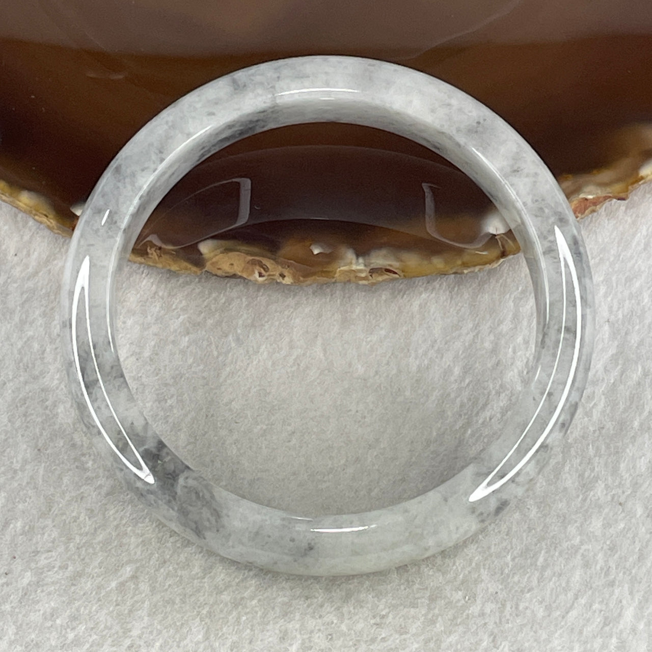 Type A Grey Wuji Jade Jadeite Bangle 55.32g inner Dia 59.6mm 12.8 by 7.9mm (Slight External Rough) - Huangs Jadeite and Jewelry Pte Ltd