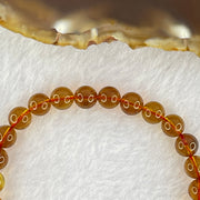 Natural Purple Amber Beads Bracelet 天然紫蜜琥珀手链 4.28g 15.5cm 6.6mm 28 Beads - Huangs Jadeite and Jewelry Pte Ltd