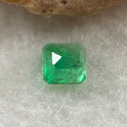 Natural Colombia Vivid Green Emerald (Beryl) Cut-Cornered Square Step cut 0.49ct 4.6 by 4.4 by 3.3mm - Huangs Jadeite and Jewelry Pte Ltd