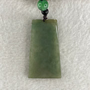 Natural Type A Green with Yellowish Jadeite Wu Shi Pai Pendant 20.75g 45.6 by 25.5 by 5.9mm - Huangs Jadeite and Jewelry Pte Ltd