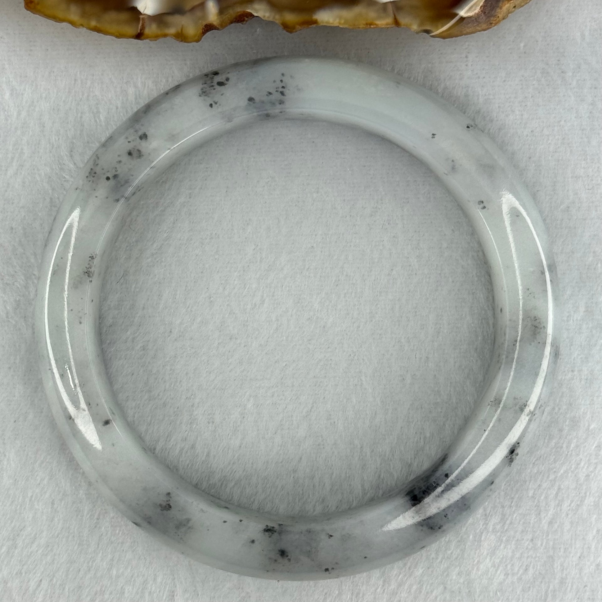 Type A Faint Green Lavender with Back Patches Jadeite Bangle Internal Diameter 56.7mm 67.39g  13.4 by 10.0mm (Very Slight Internal Lines) - Huangs Jadeite and Jewelry Pte Ltd