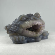 Natural Purpleish Wuji with White Agate with Amethyst 3 Legged Toast Display 1,382.4g 157.0 by 108.0 by 85.0mm - Huangs Jadeite and Jewelry Pte Ltd