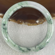 Type A Light Green Lavender with Dark Blueish Green Piao Hua Jadeite Bangle 69.22g Internal Diameter 60.8mm 13.0 by 9.1mm - Huangs Jadeite and Jewelry Pte Ltd
