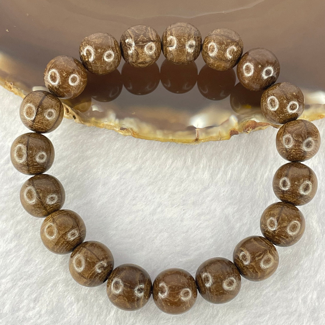 Natural Six Way Wooden Beads Bracelet 六道木手链 11.21g 17cm 10.8mm 19 Beads - Huangs Jadeite and Jewelry Pte Ltd