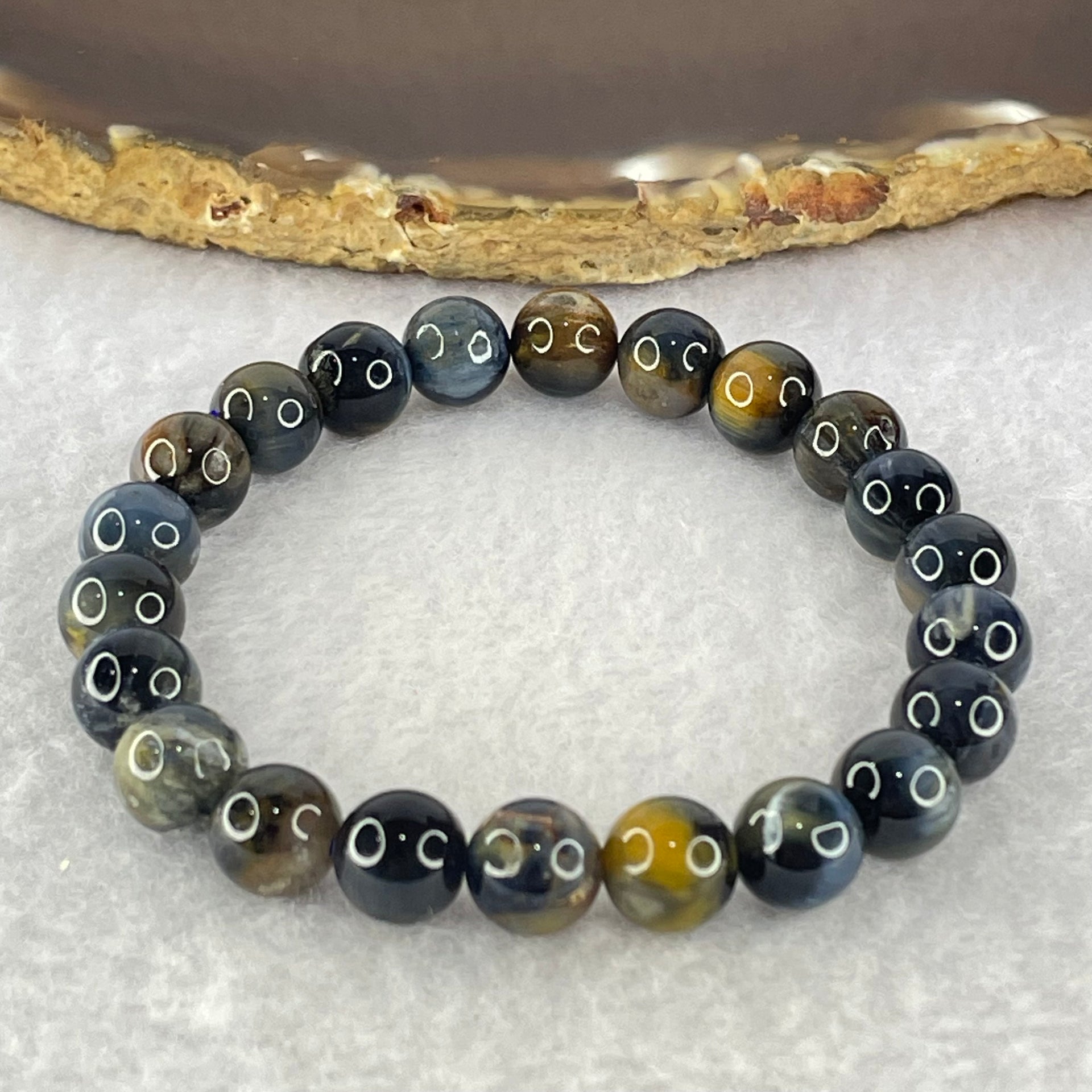 Good Grade Natural Petersite Beads Bracelet 19.05g 16cm 8.7mm 22 Beads - Huangs Jadeite and Jewelry Pte Ltd