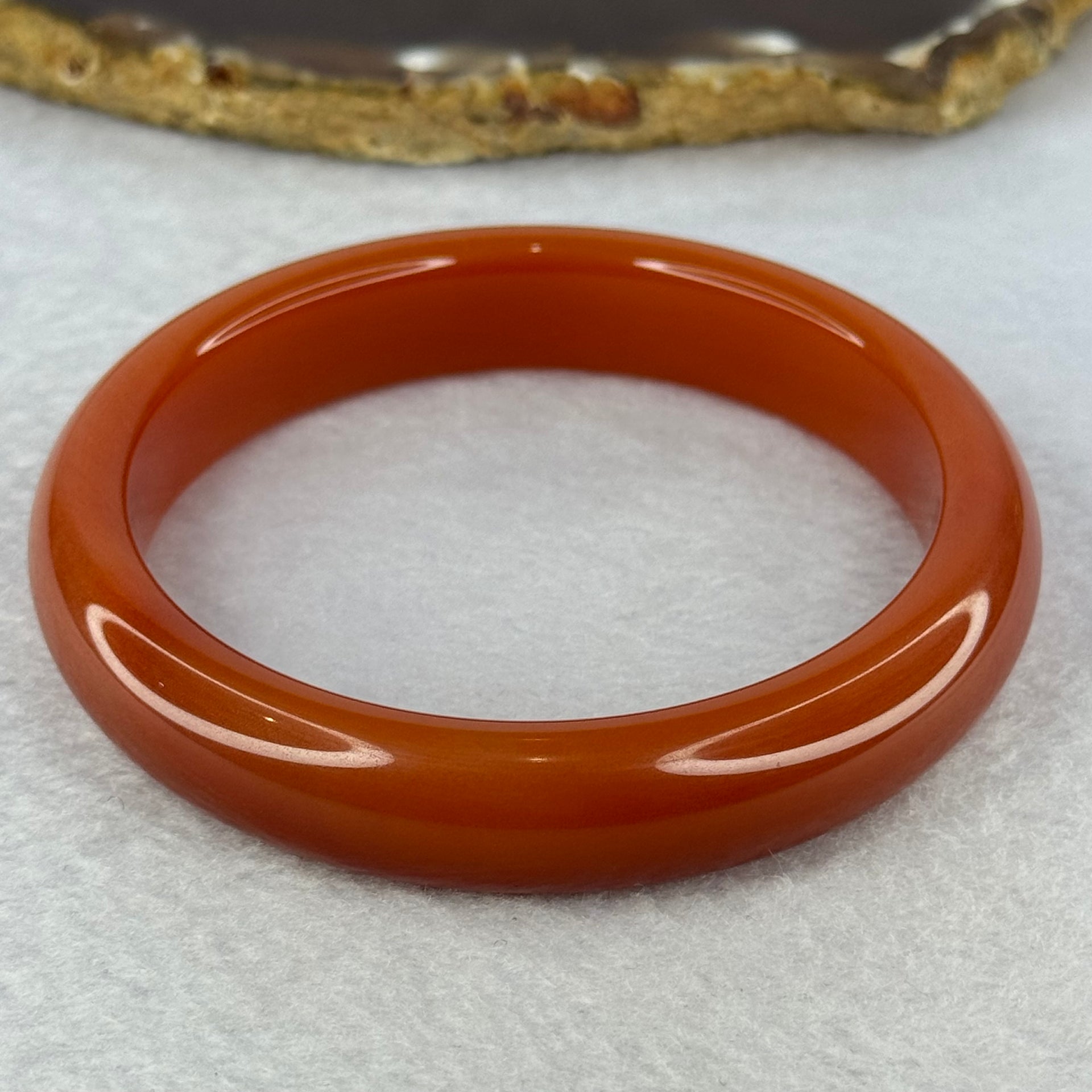 Red Quartzite Jade Bangle 天山玉手镯 Internal Diameter 60.5mm 52.10g 13.5 by 8.5mm - Huangs Jadeite and Jewelry Pte Ltd