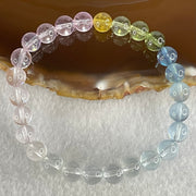 Very Very High Grade Transparent Natural Morganite Beryl Beads Bracelet 13.01g 15cm 7.4mm 26 Beads - Huangs Jadeite and Jewelry Pte Ltd