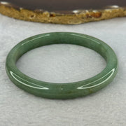 Type A Green and Dark Brown Patch Jadeite Bangle 33.95g Internal 59.3mm 9.1 by 7.1mm - Huangs Jadeite and Jewelry Pte Ltd