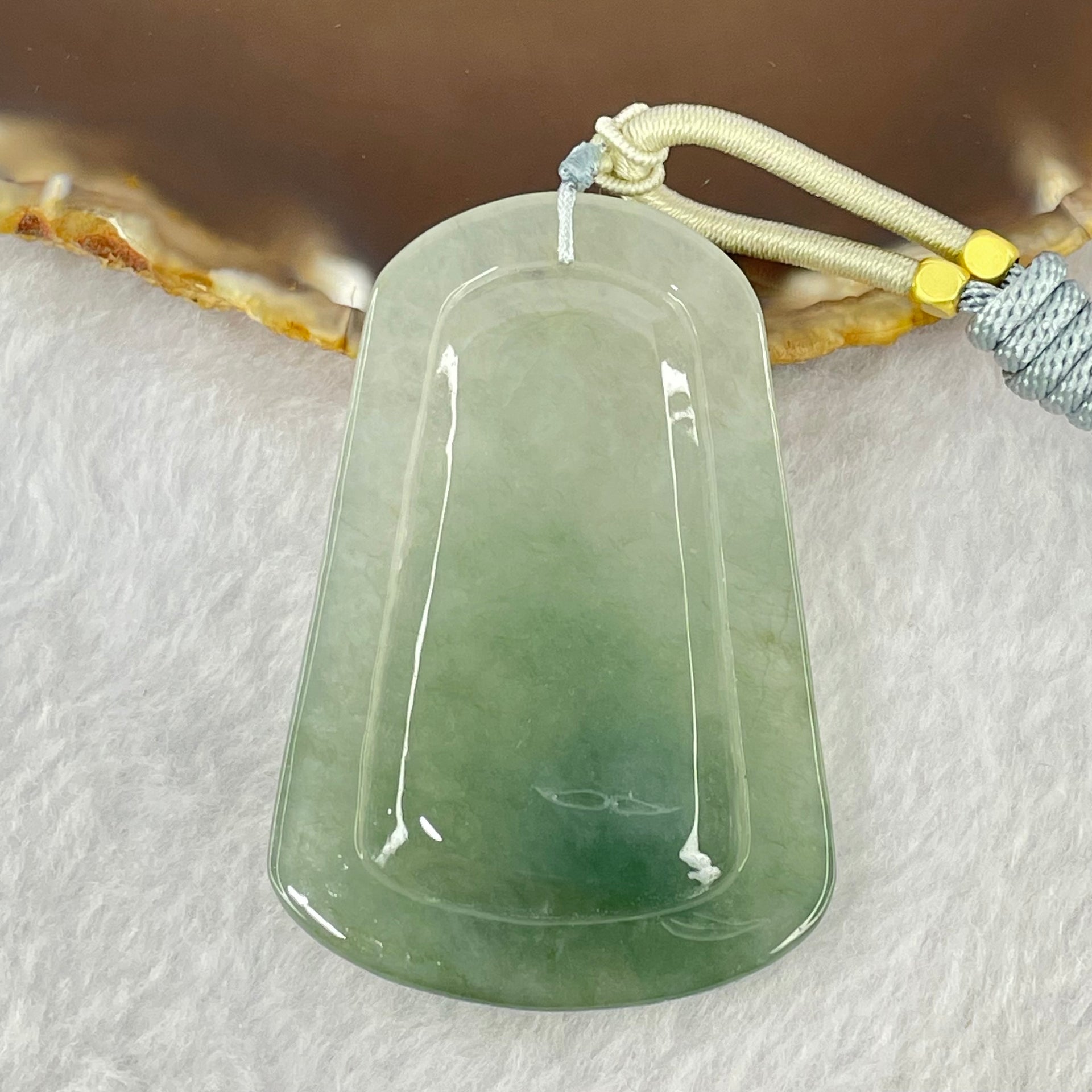 Type A Semi Icy Blueish Green Jadeite Guan Yin With Elephant and Flower Samantha Bodhisattva Pendant 31.38g 58.4 by 38.8 by 7.2mm - Huangs Jadeite and Jewelry Pte Ltd