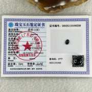 Type A Translucent Black Omphacite Jadeite Round Cabouchon Stone For Setting 1.23g 12.2 by 8.7 by 5.6mm - Huangs Jadeite and Jewelry Pte Ltd