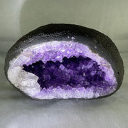 Natural Amethyst Cave with Wooden Stand 4,155.5g 190.0 by 160.0 by 195.0mm - Huangs Jadeite and Jewelry Pte Ltd