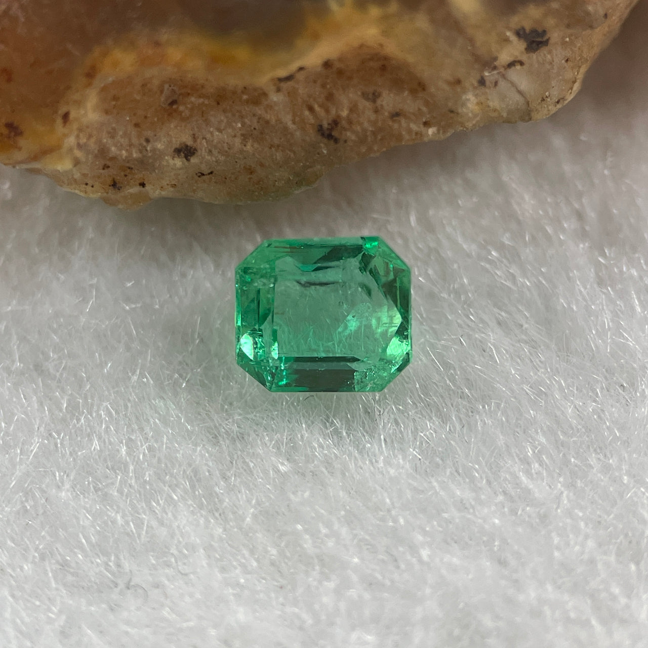 Natural Colombia Green Emerald (Beryl) Cut-Cornered Rectangular step cut 0.55ct 5.0 by 4.5 by 3.3mm - Huangs Jadeite and Jewelry Pte Ltd