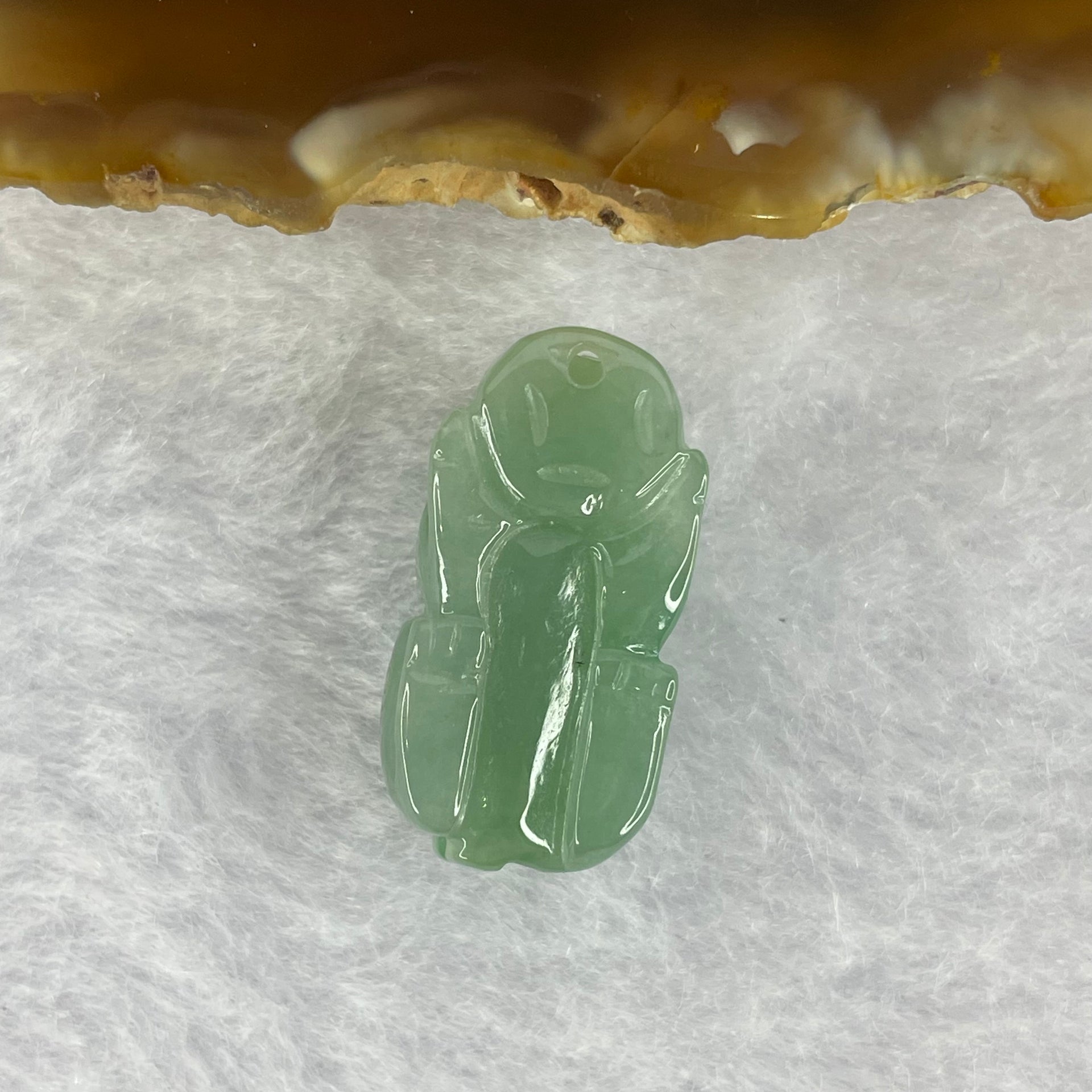 Type A Jelly Blueish Green Jadeite Pixiu Pendent A货蓝绿色翡翠貔貅牌 5.14g 22.7 by 11.5 by 10.6 mm - Huangs Jadeite and Jewelry Pte Ltd