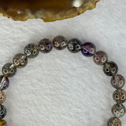 Rare Very Good Grade Natural Transparent Yellowish Black Super 7 Beads Bracelet 非常好的等级天然透明深黄黑色超级七珠手链 12.70g 14.5cm 7.3mm 25 Beads - Huangs Jadeite and Jewelry Pte Ltd