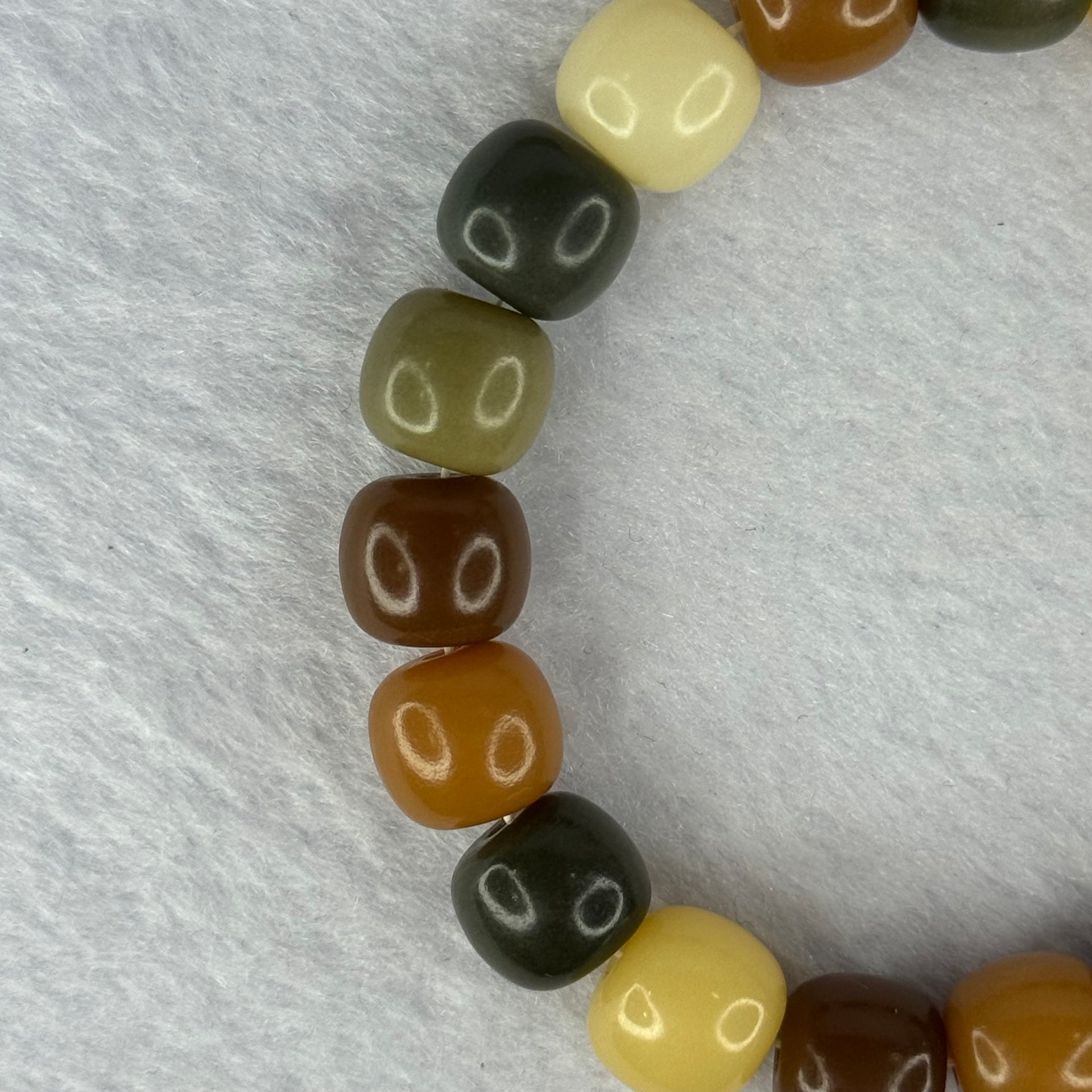 Natural Mixed Color Bodhi Beads Bracelet 天然多宝菩提手链 19.78g 17cm 11.3mm 19 Beads - Huangs Jadeite and Jewelry Pte Ltd