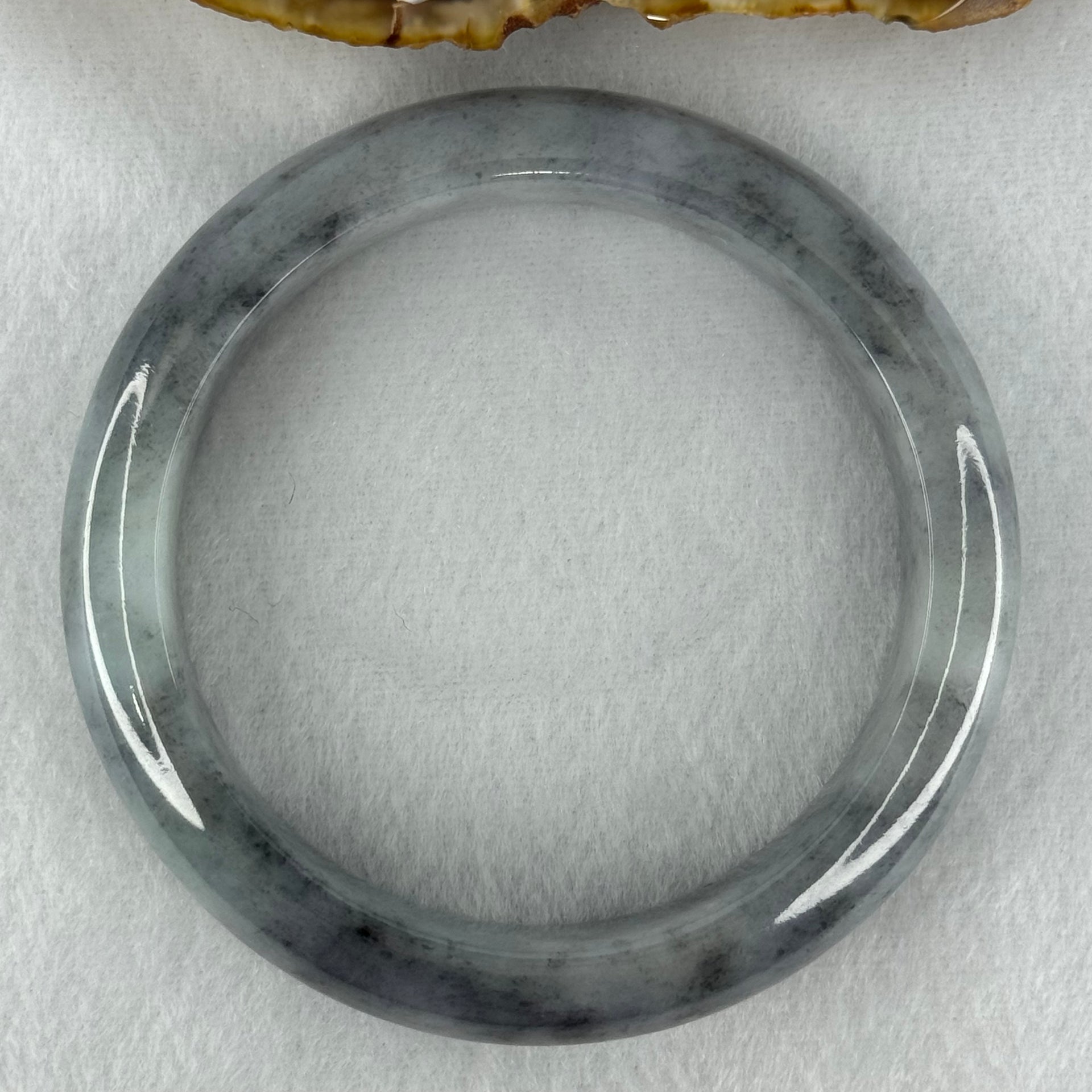 Type A Wuji Grey Jadeite Bangle Internal Diameter 57.8mm 77.44g 15.2 by 9.3mm (Very Slight Internal Lines) - Huangs Jadeite and Jewelry Pte Ltd