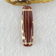 Natural Powerful Tibetan Old Oily Red and Yellowish White Agate Guan Yin Dzi Bead Heavenly Master (Tian Zhu) 观音天诛 8.04g 38.2 by 11.6mm - Huangs Jadeite and Jewelry Pte Ltd