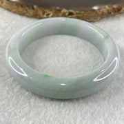 Type A Faint Lavender Green with Green Piao Hua Jadeite Bangle 48.66g Internal Diameter 51.2mm 11.9 by 8.7mm (Internal Lines) - Huangs Jadeite and Jewelry Pte Ltd