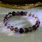 Very Good Grade Natural Transparent Dark Black Super 7 Beads Bracelet 非常好的等级天然透明深黑色超级七珠手链 19.57g 15.5cm 8.7mm 22 Beads - Huangs Jadeite and Jewelry Pte Ltd