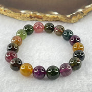 Natural Tourmaline Beads Bracelet 好的天然碧玺珠手链 30.80g 15.5cm 10.4mm 18 Beads - Huangs Jadeite and Jewelry Pte Ltd