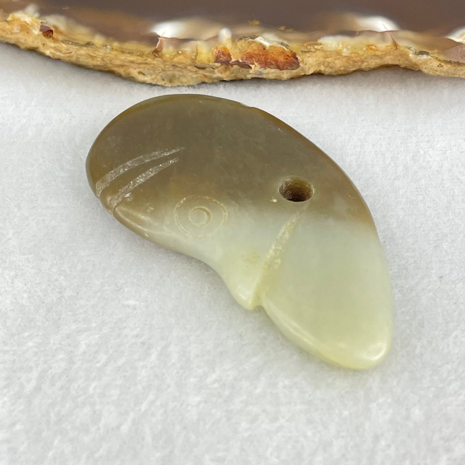 Ancient Natural Brown and Faint Green Nephrite Unknown Pendant 21.31g 54.9 30.7 by 7.6mm - Huangs Jadeite and Jewelry Pte Ltd