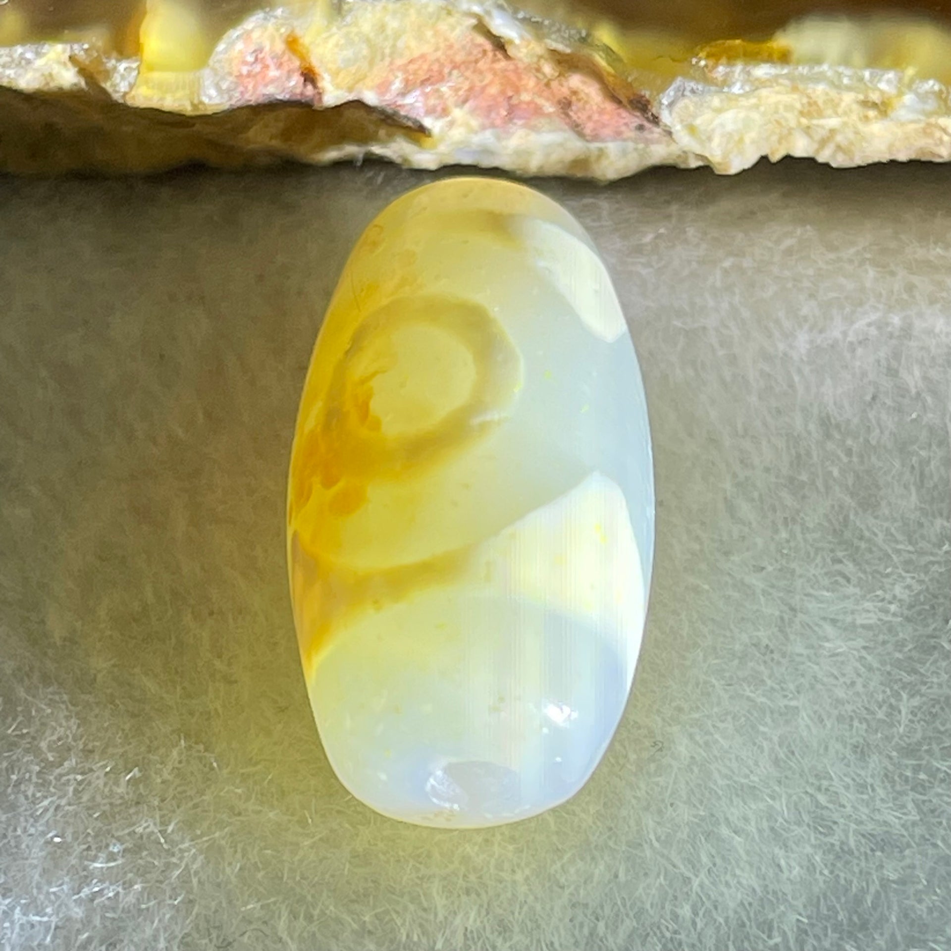 Natural Powerful Tibetan Old Oily Agate 3 Eyes Dzi Bead Heavenly Master (Tian Zhu) 三眼天诛 3.15g 20.0 by 10.5mm - Huangs Jadeite and Jewelry Pte Ltd