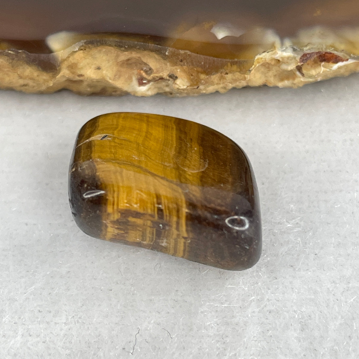 Natural Yellow Tiger's Eye Quartz Rough Mini Display Specimen | Raw Silky Chatoyant Mineral Pocket Stone (5.3g | 23.0 x 18.8 x 10.0mm)