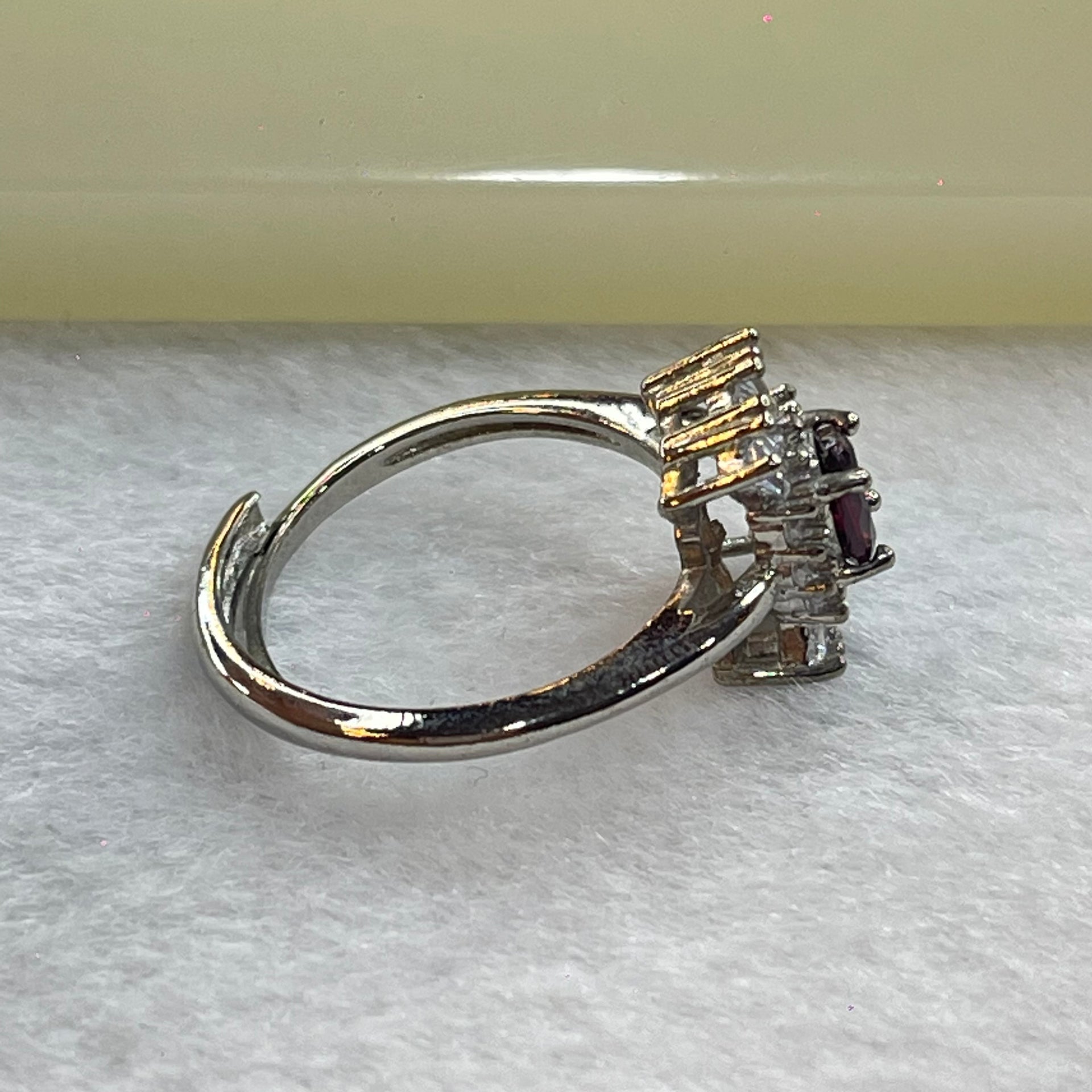 Natural Ruby in S925 Sliver Ring (Adjustable Size) 2.53g 5.8 by 4.4 by 2.8mm - Huangs Jadeite and Jewelry Pte Ltd