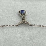 Natural Blue Topaz in S925 Sliver Necklace 2.29g 6.2 by 4.6 by 3.4mm - Huangs Jadeite and Jewelry Pte Ltd