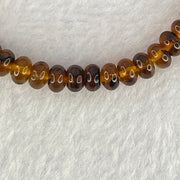 Natural Dark Brownish Yellow Medicine Amber Beads Bracelet 天然抚顺药珀手链 4.44g 15.5cm 7.2mm 42 Beads - Huangs Jadeite and Jewelry Pte Ltd