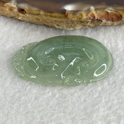 Natural Type A Semi Icy Green Jadeite Monkey on Ruyi Pendant 6.96g 37.6 by 25.5 by 4.4mm - Huangs Jadeite and Jewelry Pte Ltd