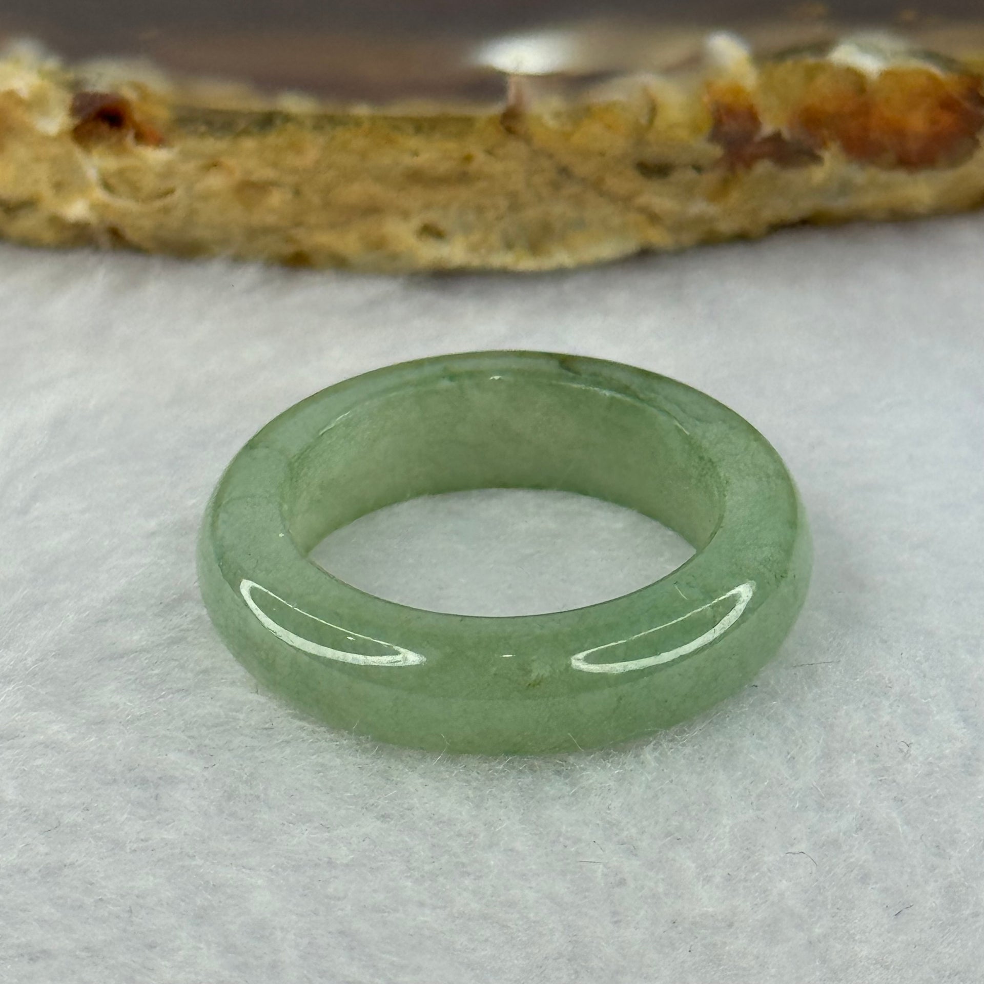 Type A Green Jadeite Ring 3.89g 5.5 by 3.8mm US7.25 HK16 (External Line) - Huangs Jadeite and Jewelry Pte Ltd